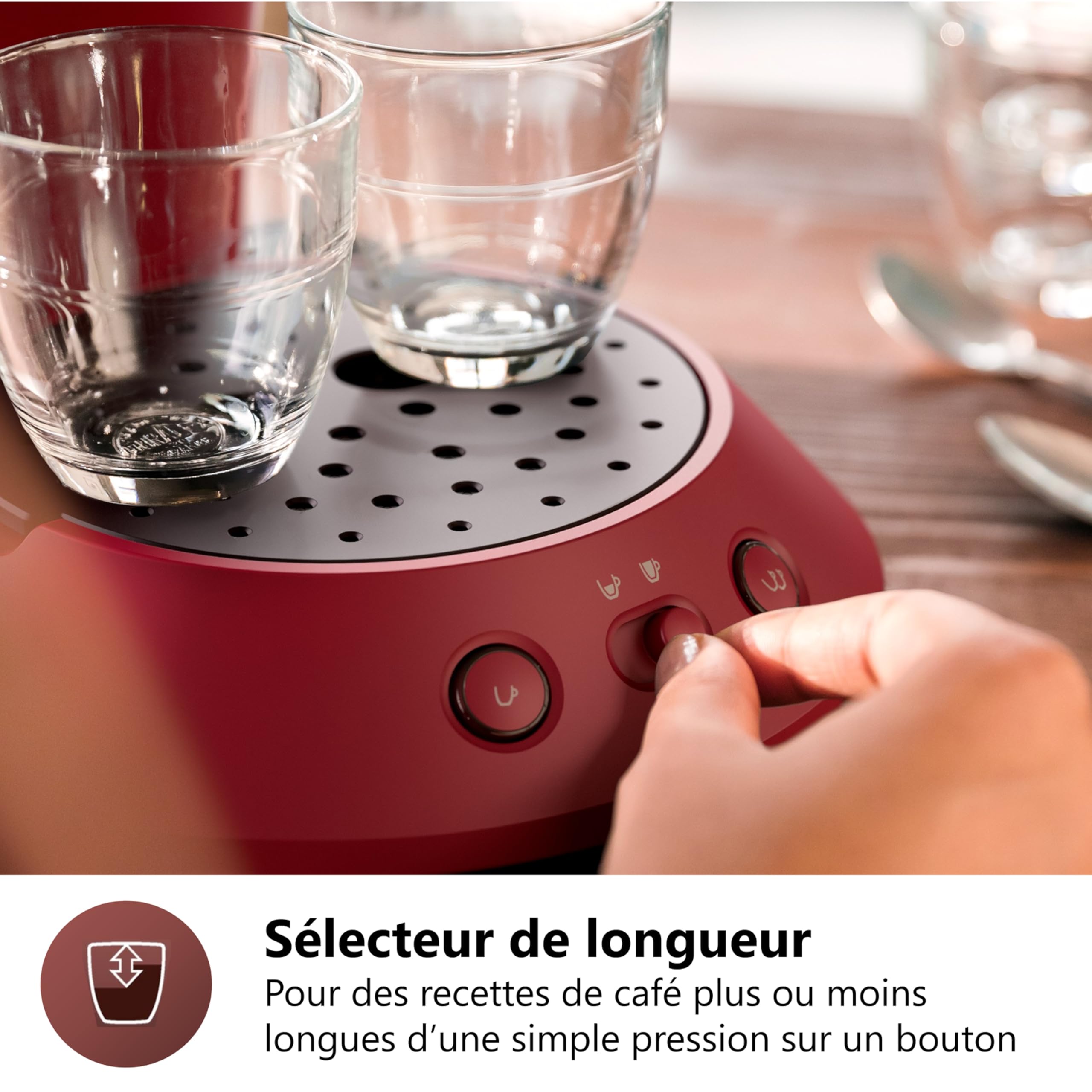 Machine à café à dosettes Senseo Original Plus - Rouge (CSA210/91)